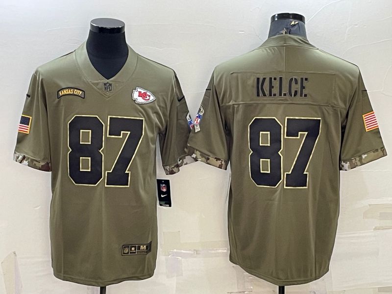 Men Kansas City Chiefs 87 Kelce Green 2022 Vapor Untouchable Limited Nike NFL Jersey